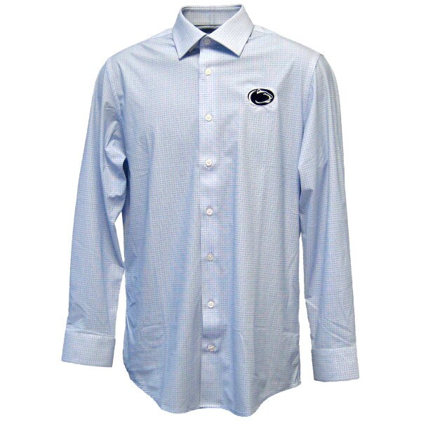 men's long sleeve button down dress shirt with embroidered Penn State Athletic Logo on left chest
